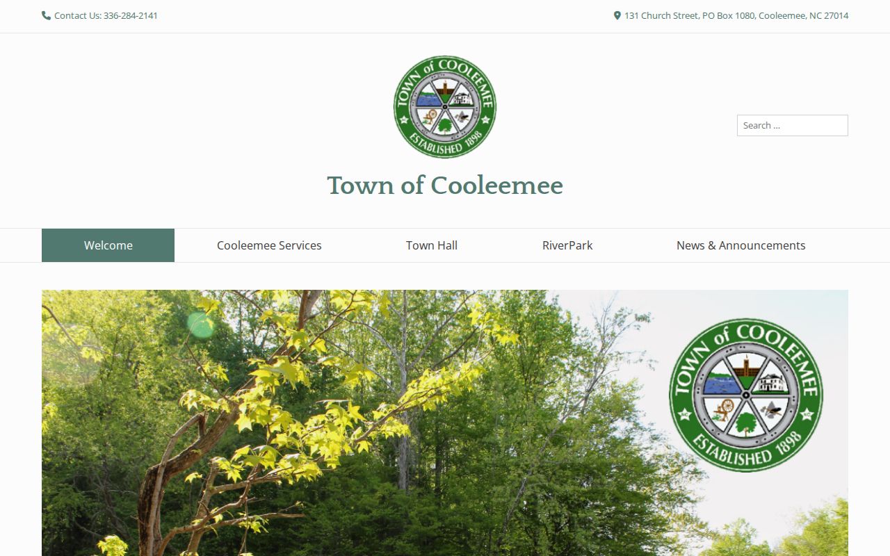 Official Cooleemee town source for local records and booking routing context